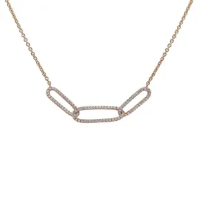 18K Yellow Gold Women 3 Rounds Shaped Necklace