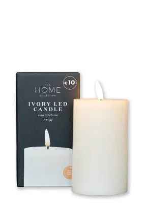 3D-Flame LED Candle 13cm With 6 Hour Timer - Ivory