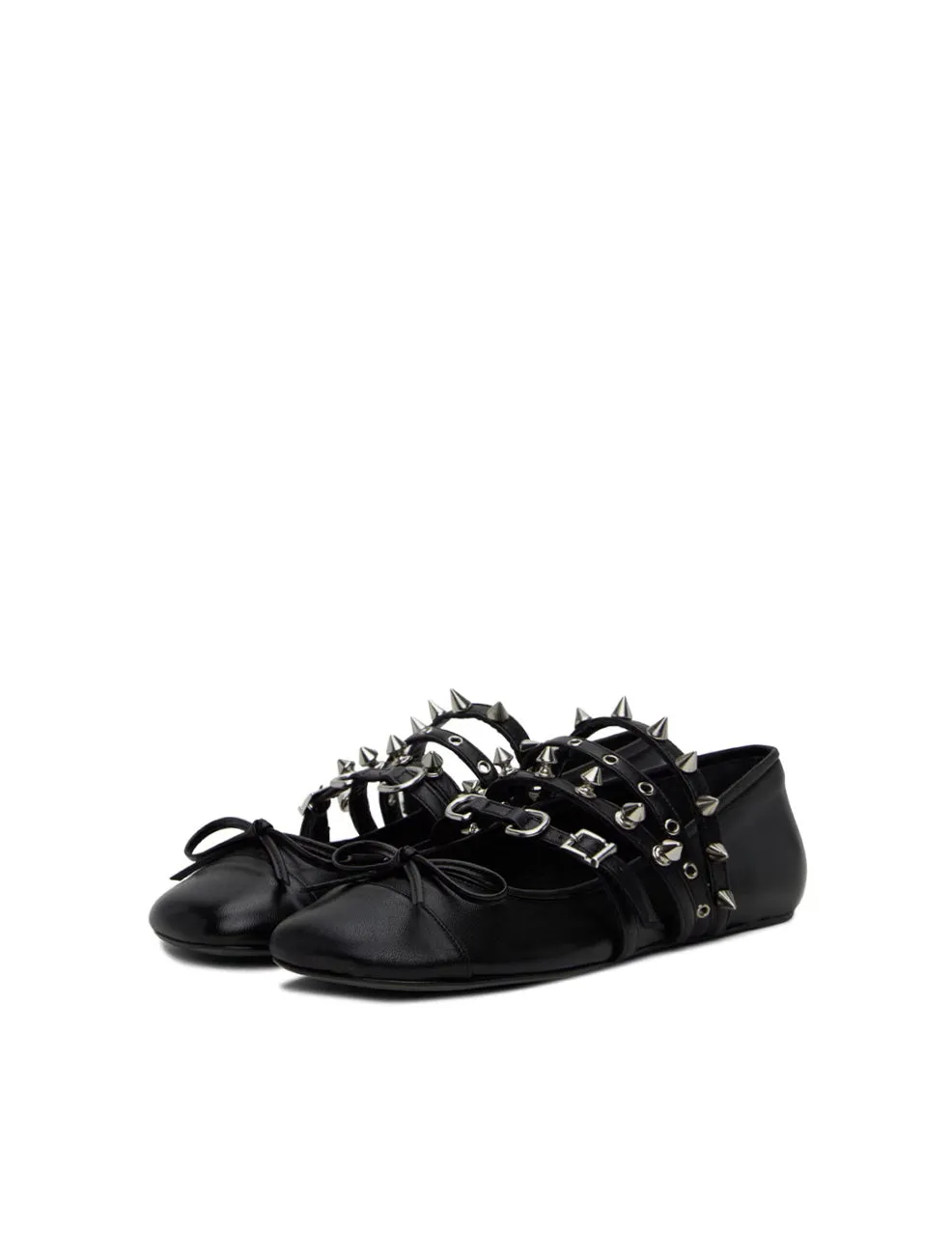 ABRA Black Spike Ballerina Flats