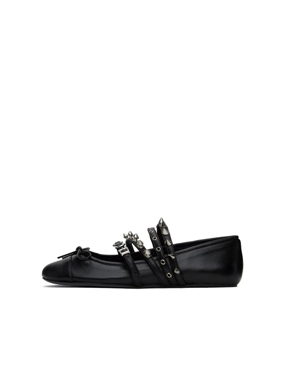 ABRA Black Spike Ballerina Flats