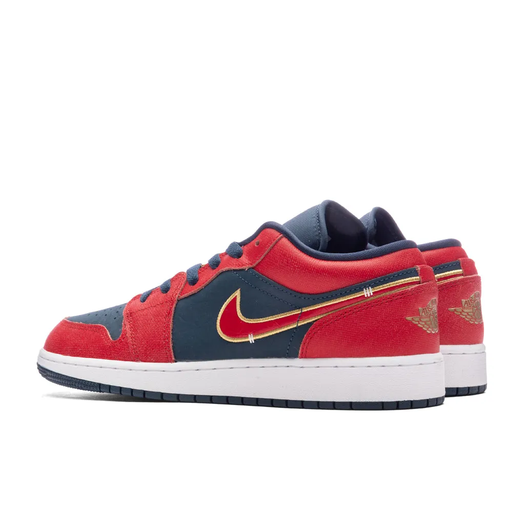 Air Jordan 1 Low SE (GS) - Armory Navy/Sport Red/Metallic Gold