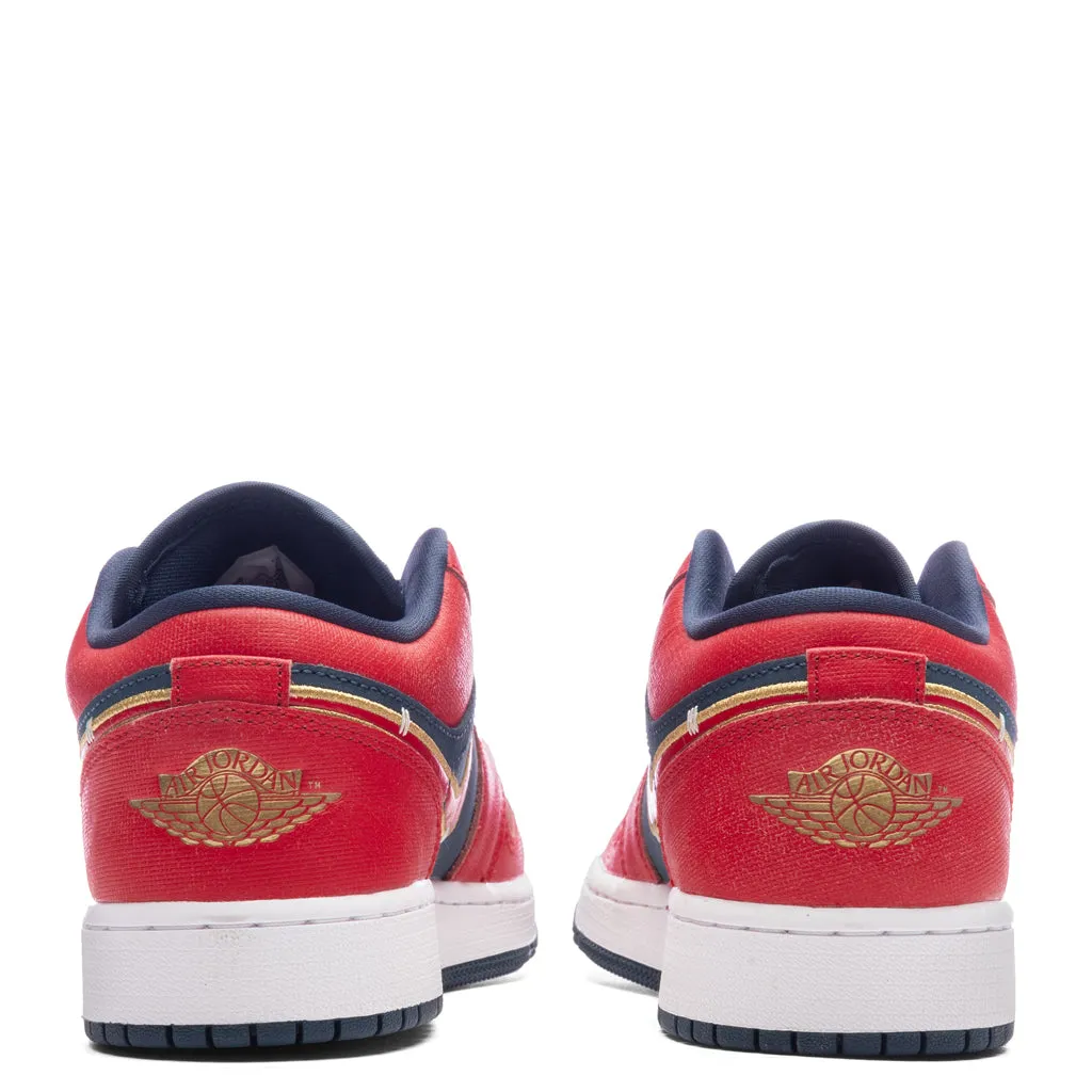 Air Jordan 1 Low SE (GS) - Armory Navy/Sport Red/Metallic Gold