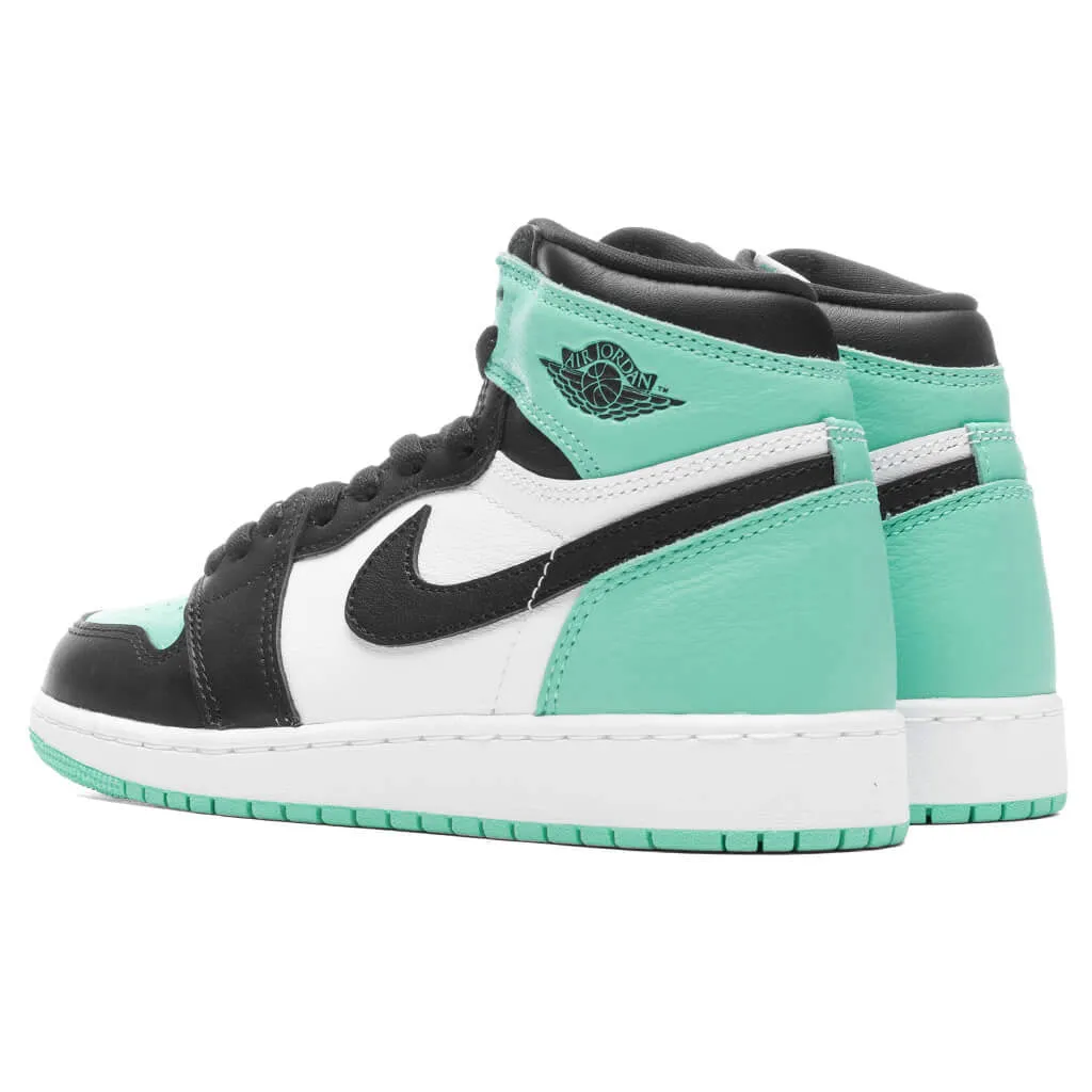 Air Jordan 1 Retro High OG (GS) - White/Black/Green Glow