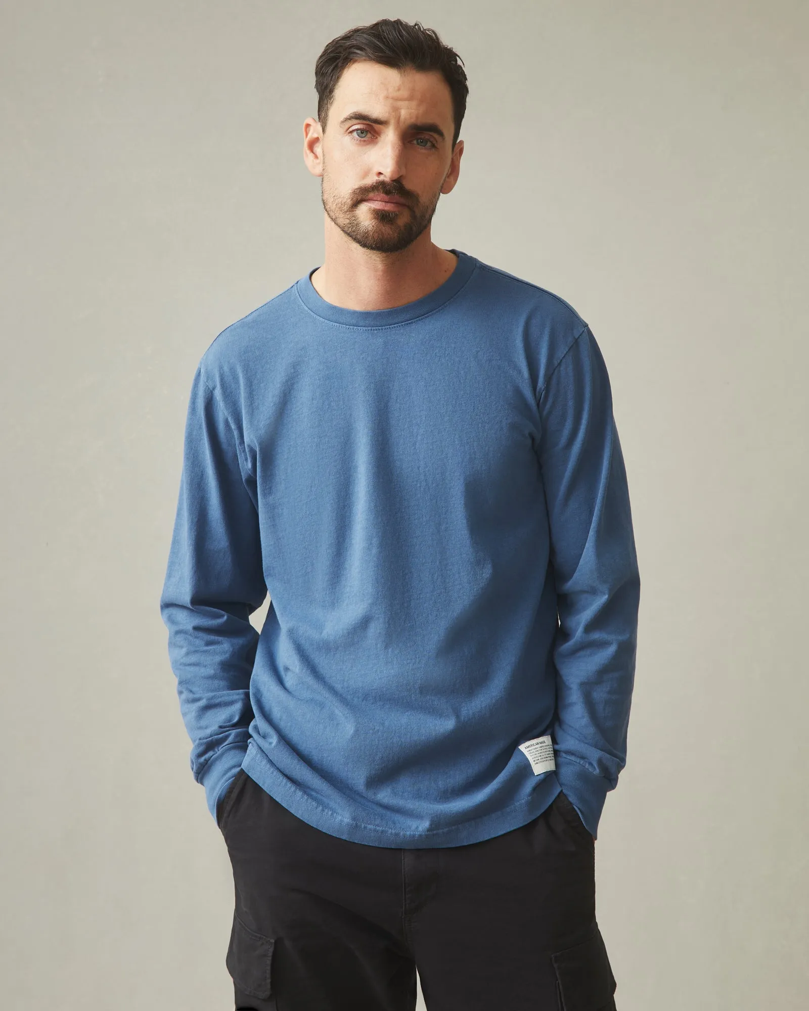 American Vintage Long Sleeve Tee - Dusk Blue