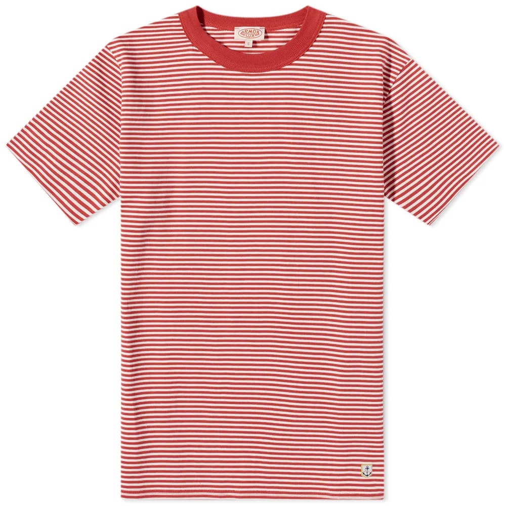 Armor-Lux 79643 Fine Stripe T-ShirtCranberry & Milk