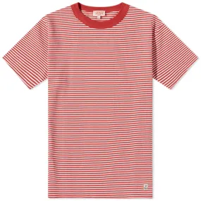 Armor-Lux 79643 Fine Stripe T-ShirtCranberry & Milk