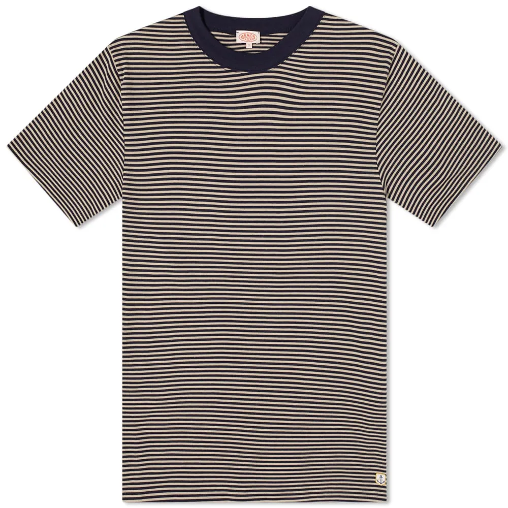 Armor-Lux 79643 Fine Stripe T-ShirtNavy & Dune