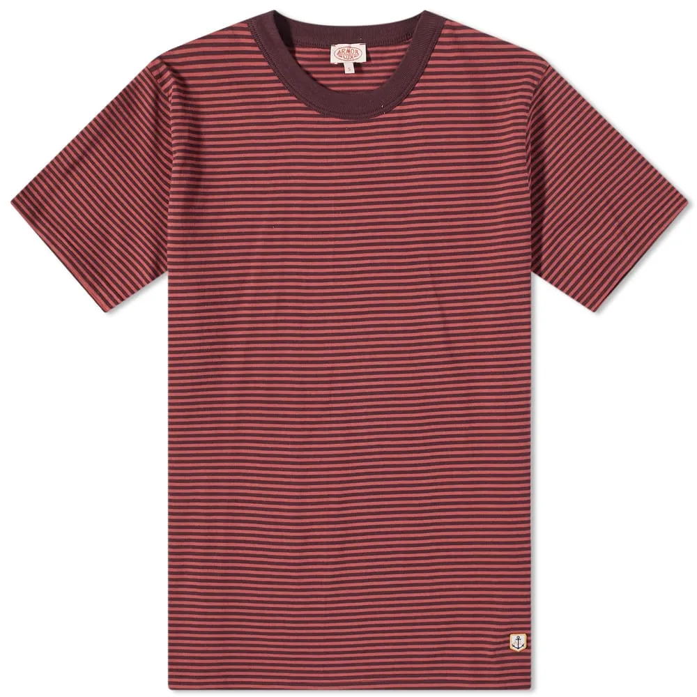 Armor-Lux Callac Striped T-ShirtDark Burgundy & Manganese