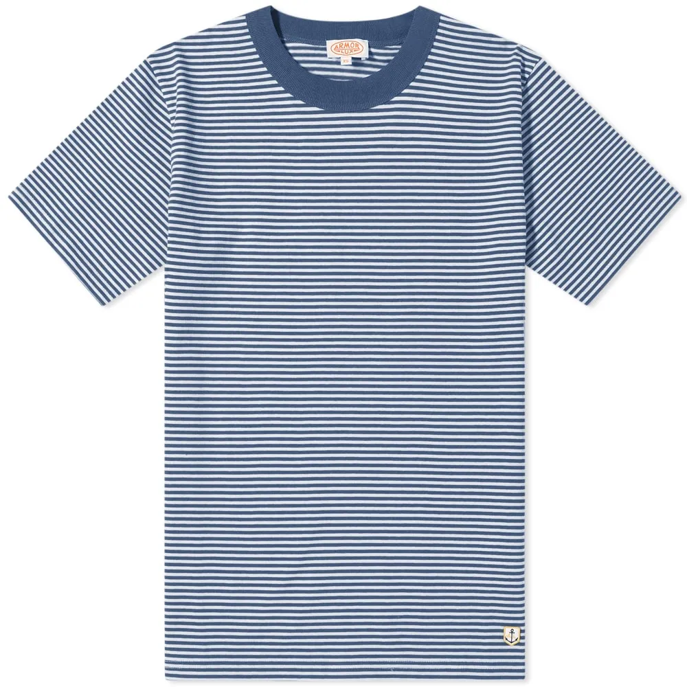 Armor-Lux Stripe Crew TeeNatural & Quimper Blue