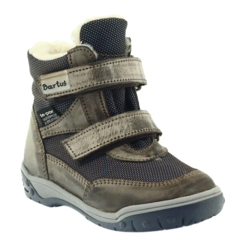 Bartuś Boots boots with 006 velcro membrane beige navy blue