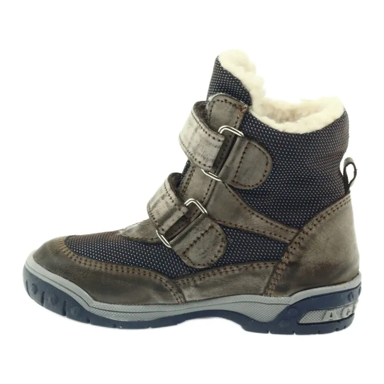 Bartuś Boots boots with 006 velcro membrane beige navy blue