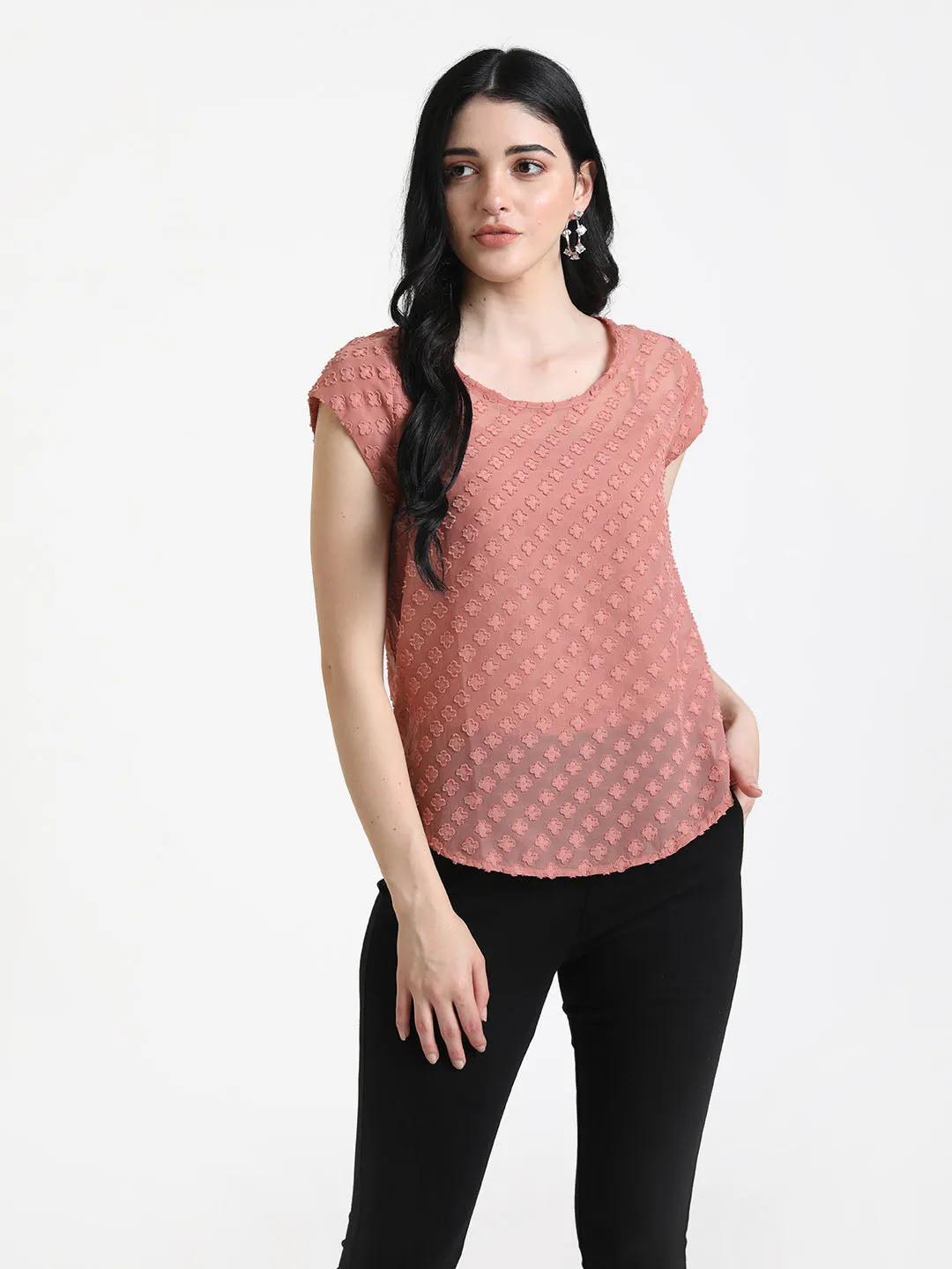 Boxy Fit Textured Top