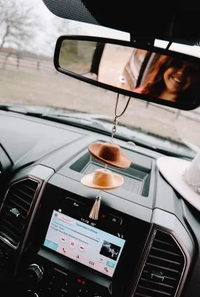 Brown & Stone Cowboy Hat Rearview Mirror Charm