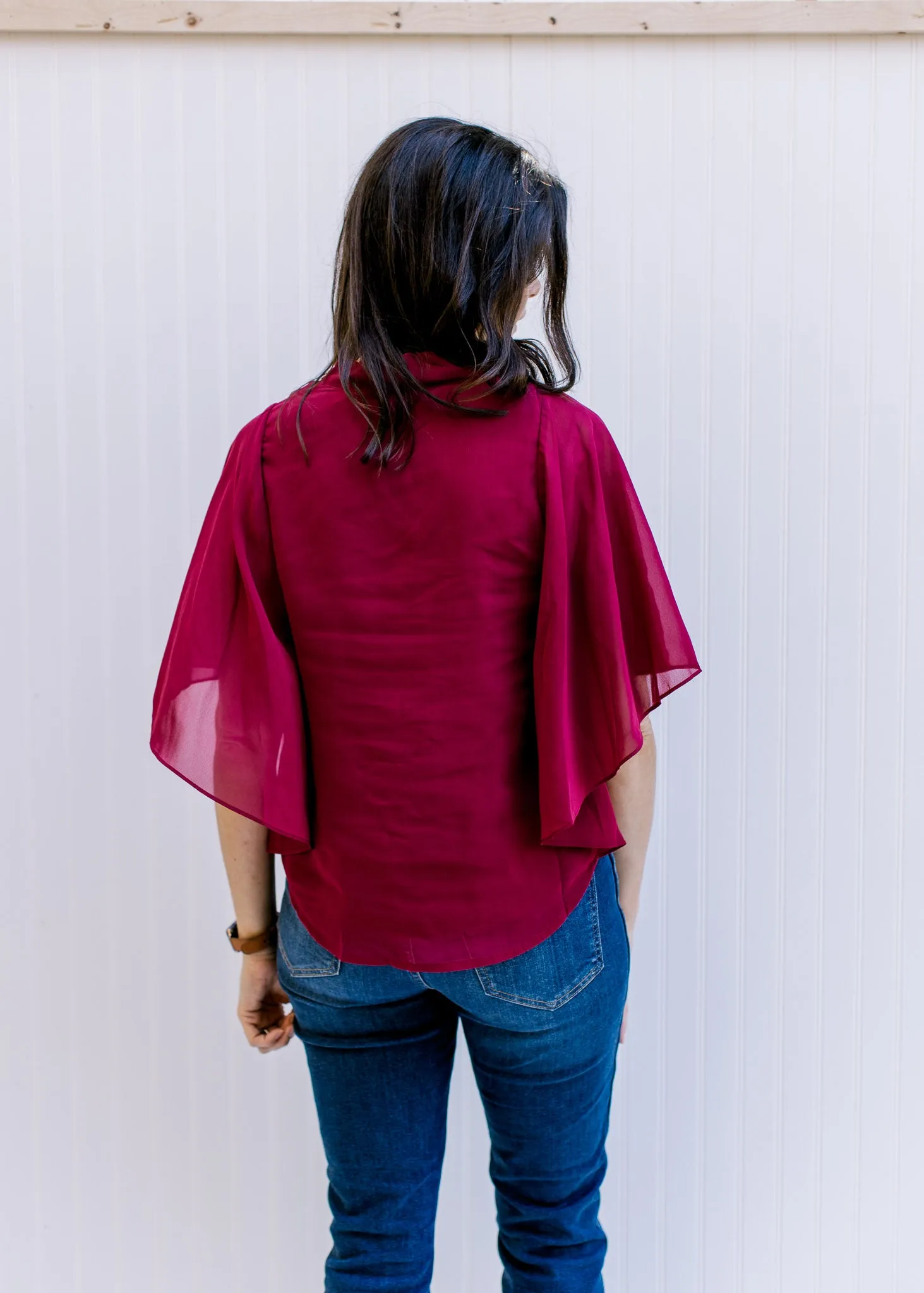 Burgundy Drape Blouse