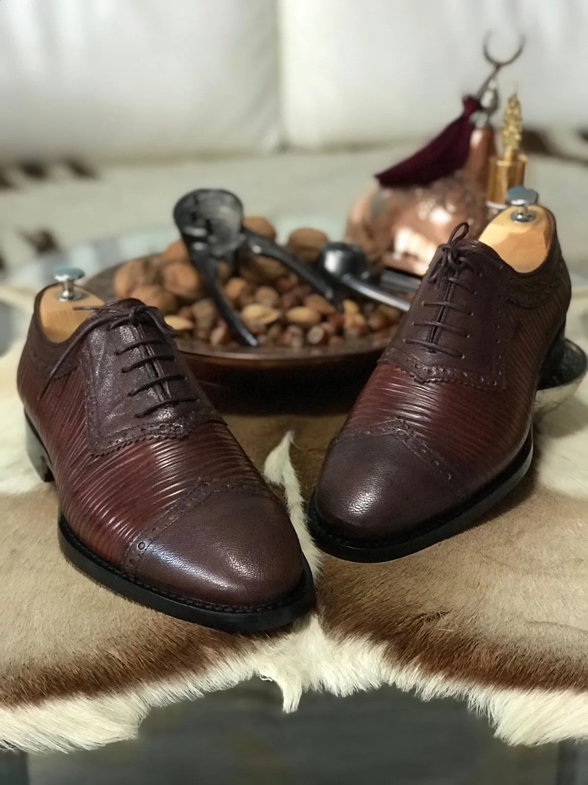 Buy Handmade Brown Leather Oxfords by GentWith | Worldwide Shipping