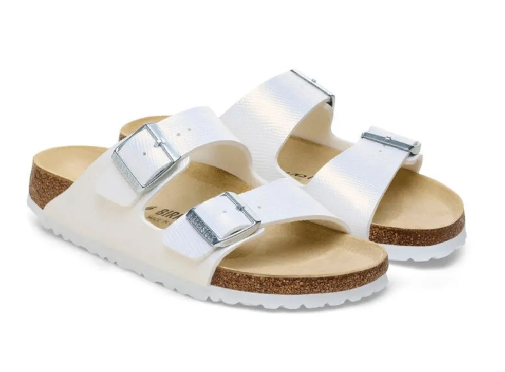 CIABATTE BIRKENSTOCK DONNA ARIZONA LIZART WHITE 1024544