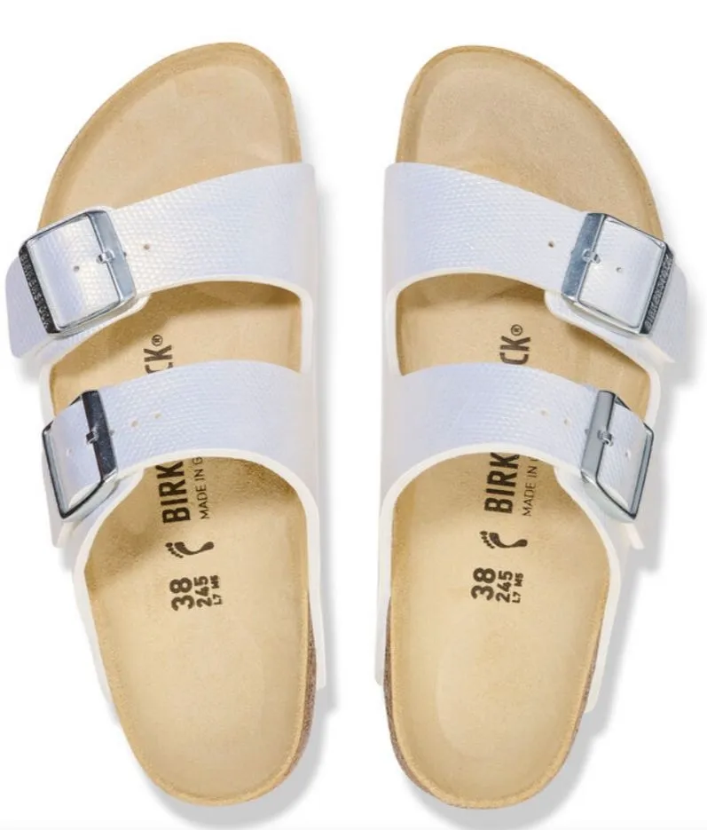 CIABATTE BIRKENSTOCK DONNA ARIZONA LIZART WHITE 1024544