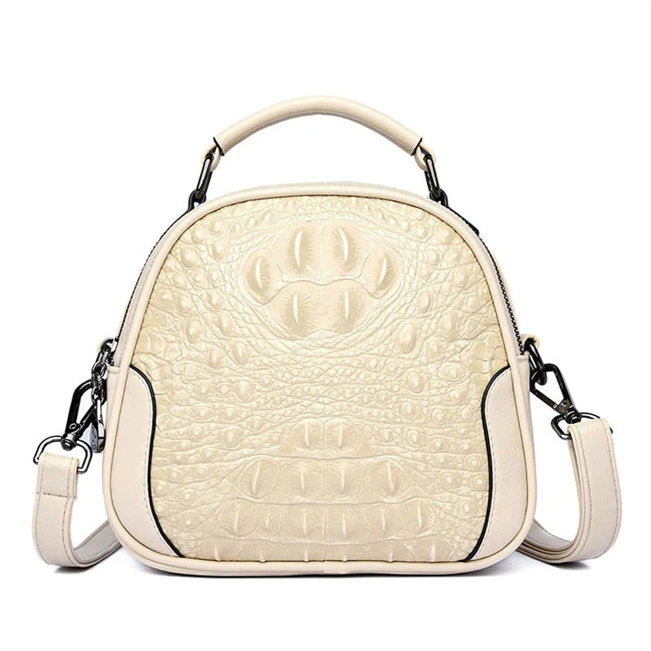 Crocodile Pattern Synthetic Leather Designer Crossbody Handbags for Women