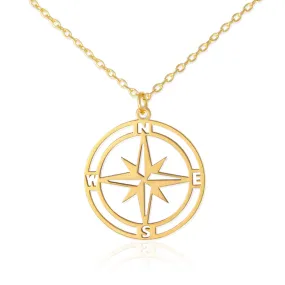 CUTOUT DISC  Compass  Necklace