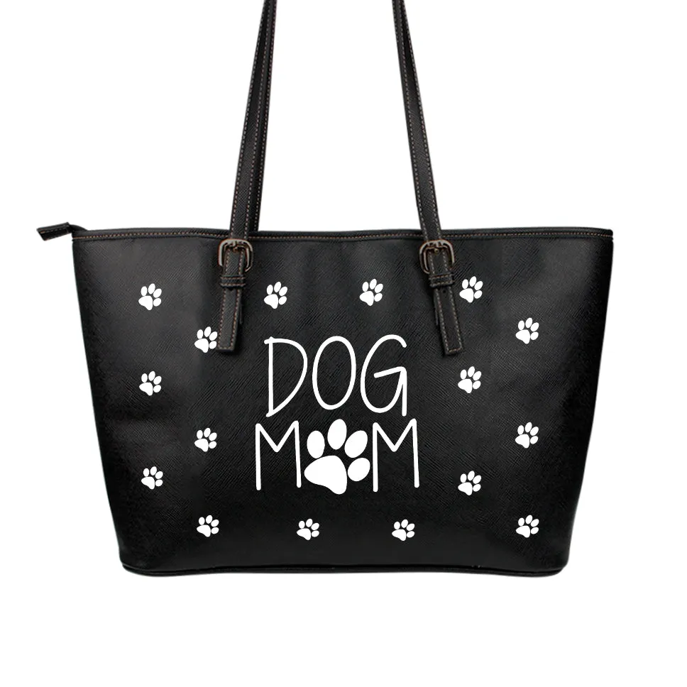 Dog Mom Leather Tote Bag