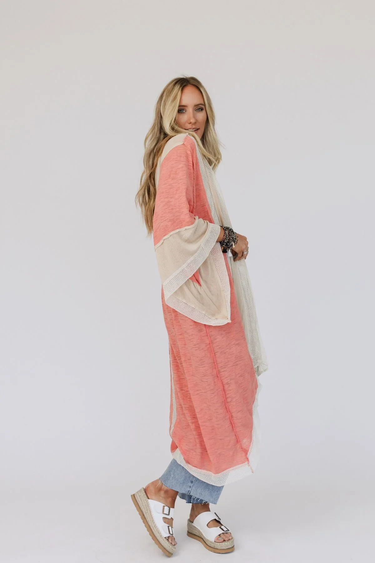 Dream Vacation Kimono - Coral