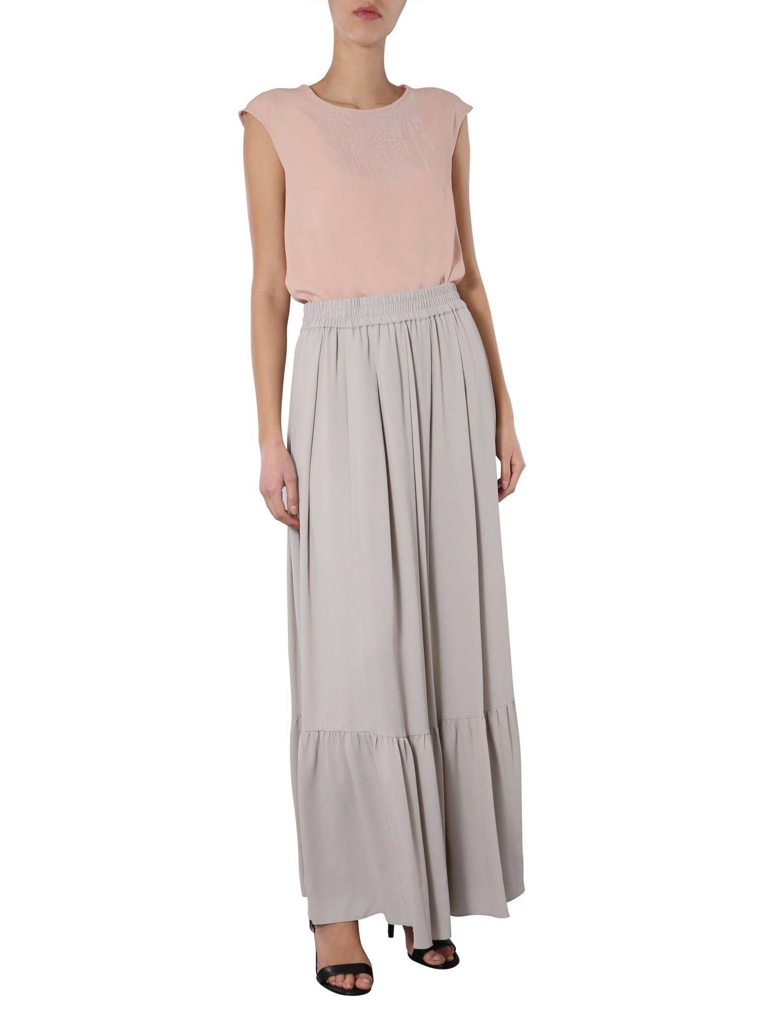 FABIANA FILIPPI    DESERT SILK TOP WITH SEQUINED DETAIL