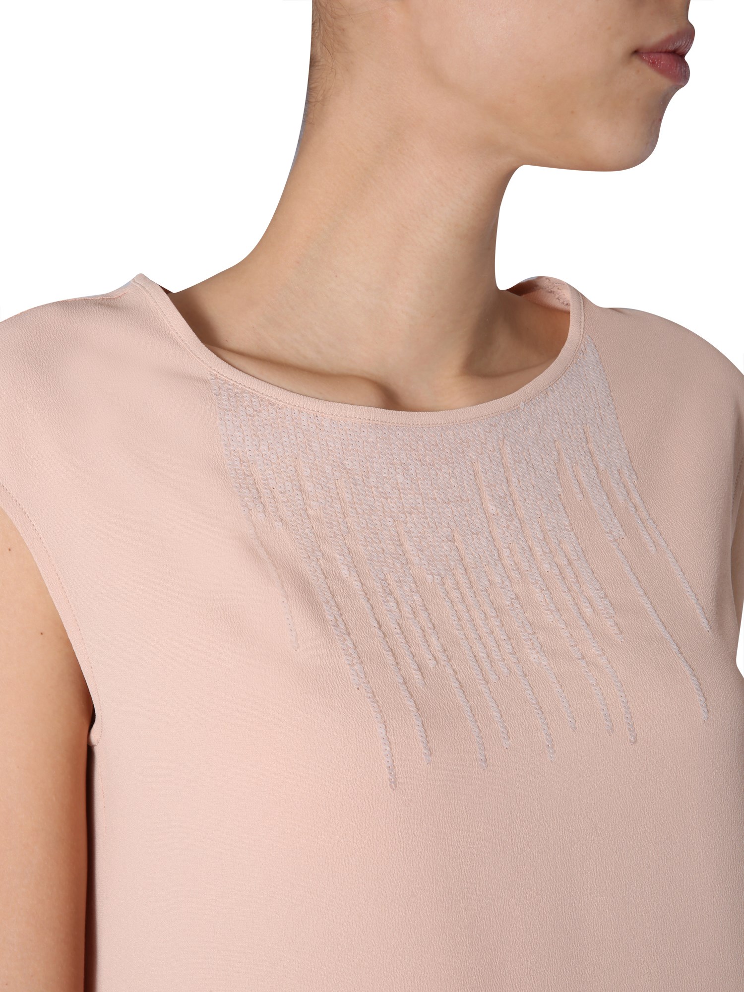 FABIANA FILIPPI    DESERT SILK TOP WITH SEQUINED DETAIL