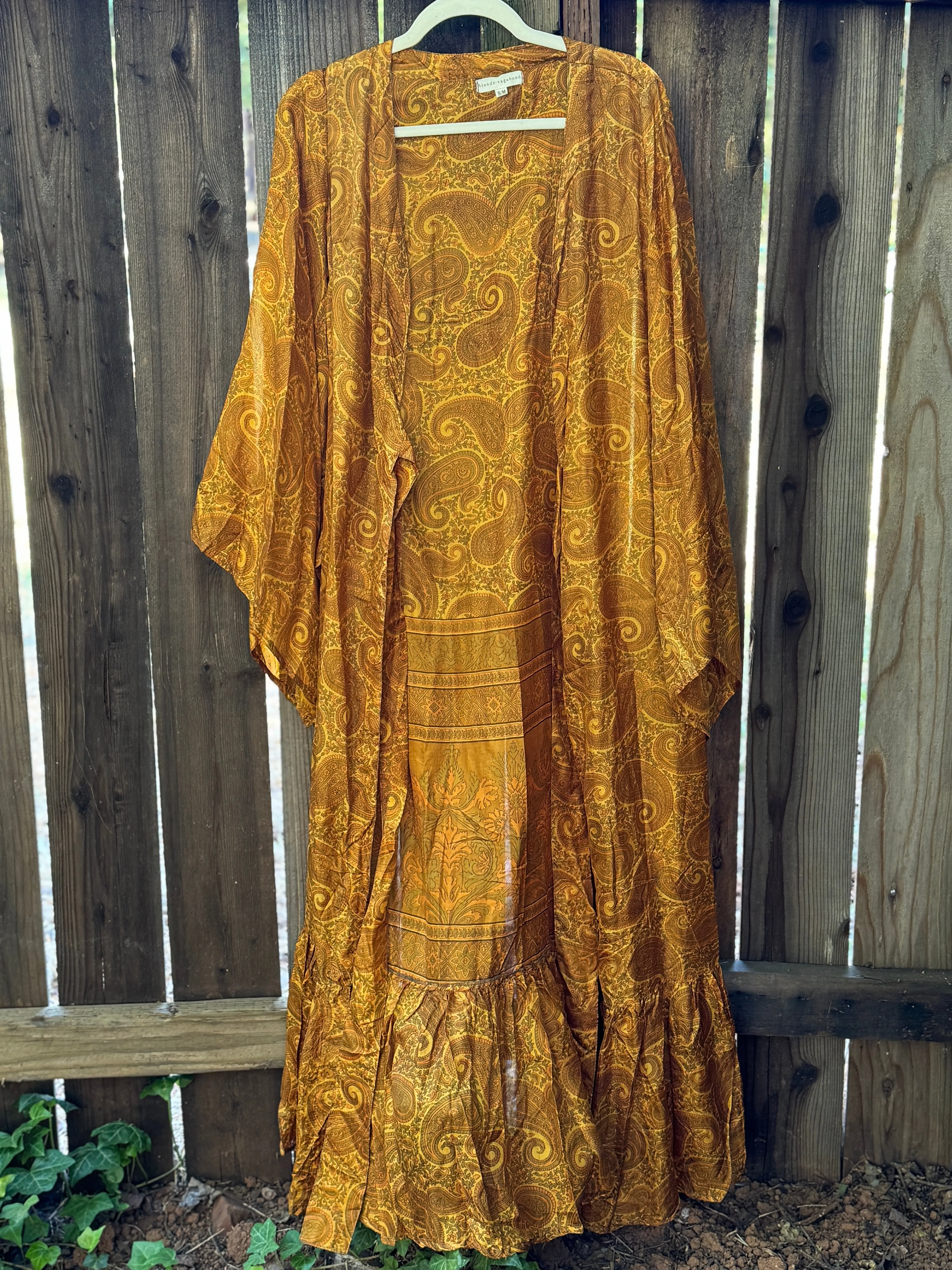 Femme Kimono Wrap Dress- Golden Goddess - S/M