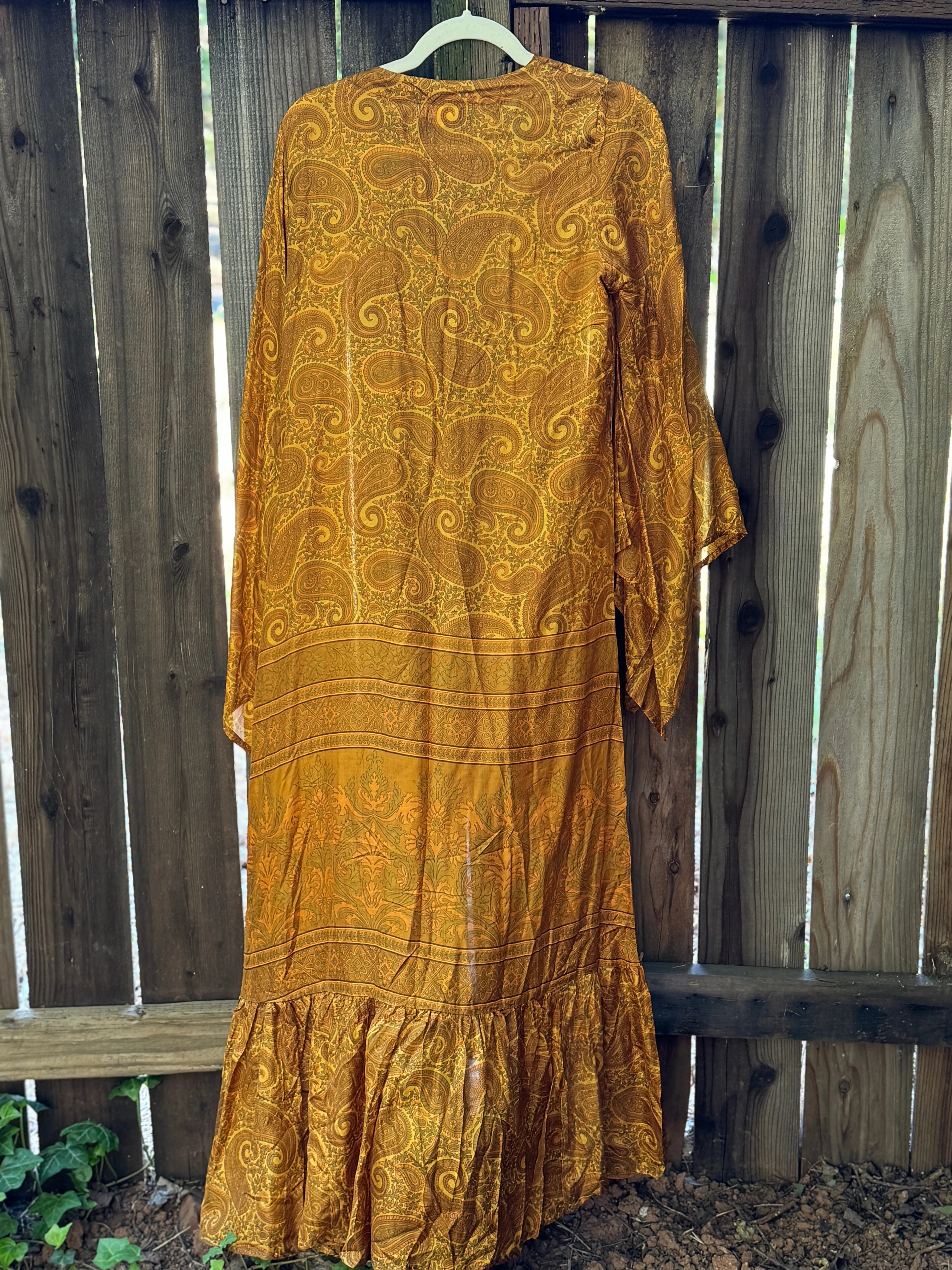 Femme Kimono Wrap Dress- Golden Goddess - S/M