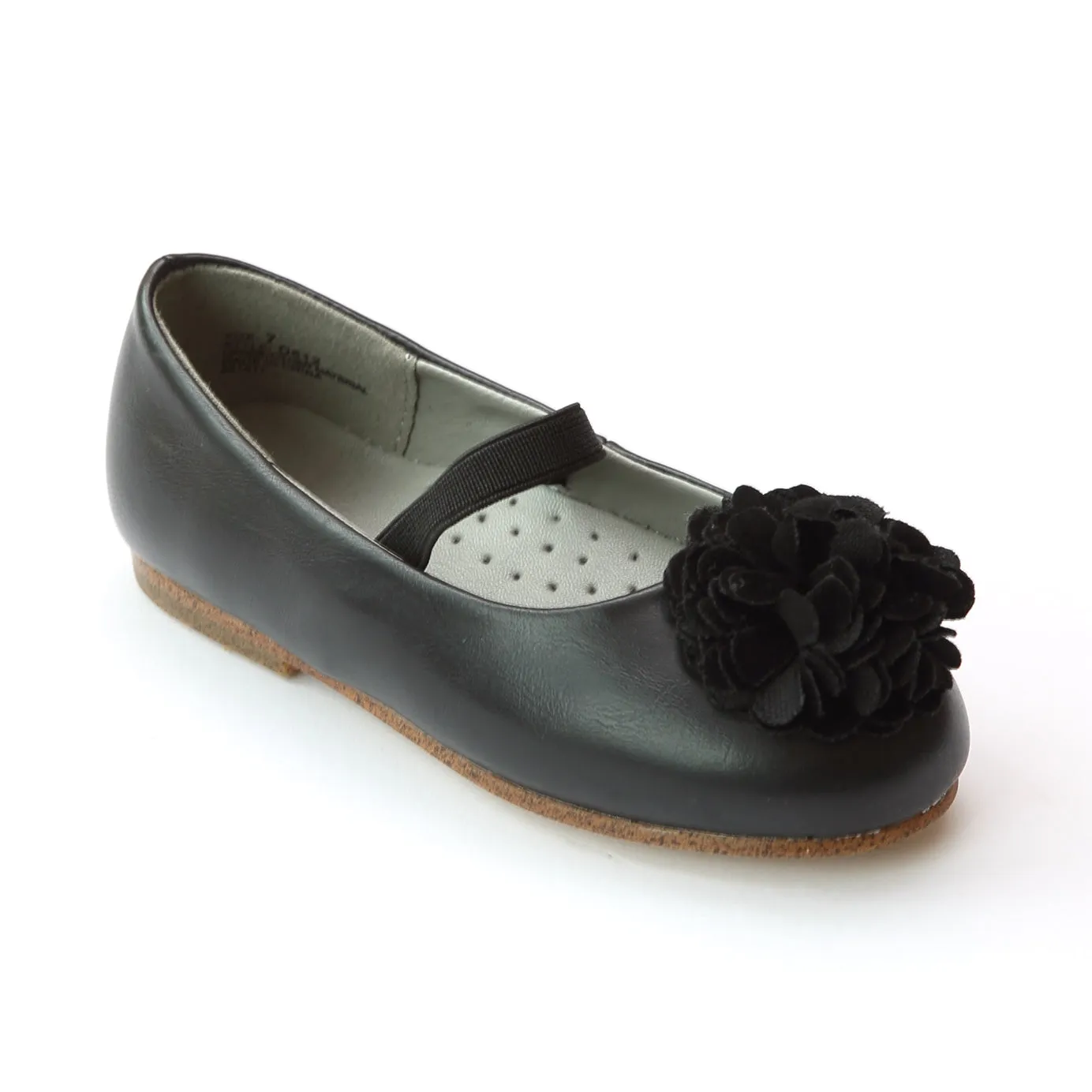 FINAL SALE - L'Amour Girls Black Pom Pom Flats