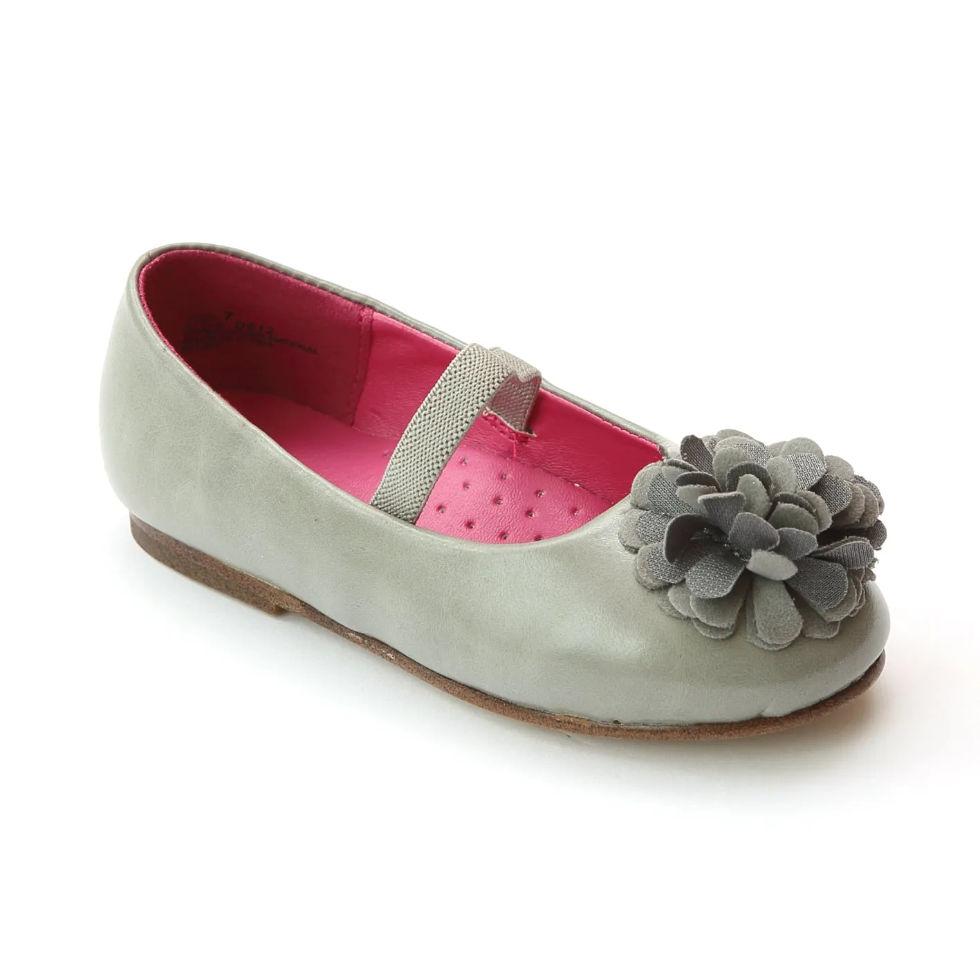 FINAL SALE - L'Amour Girls Gray Pom Pom Flats