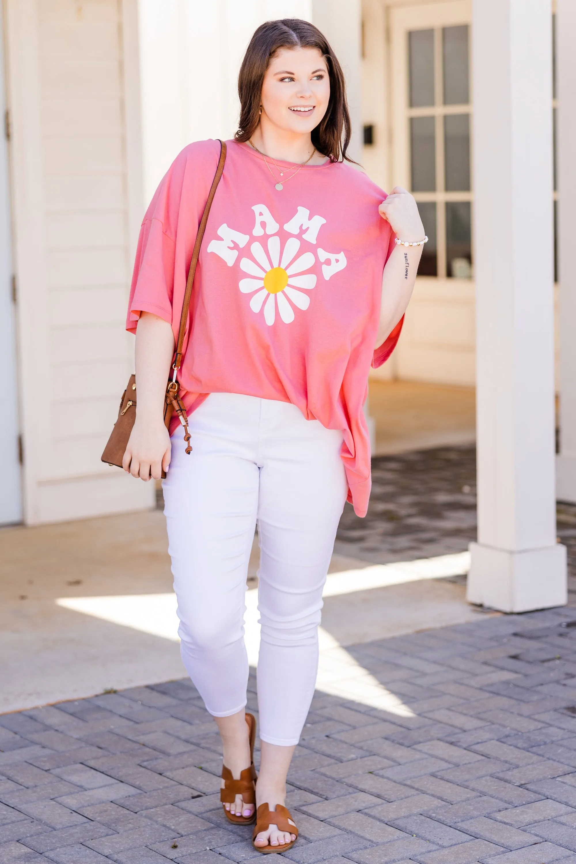 Flowers for Mom Boyfriend Tee, Desert Rose