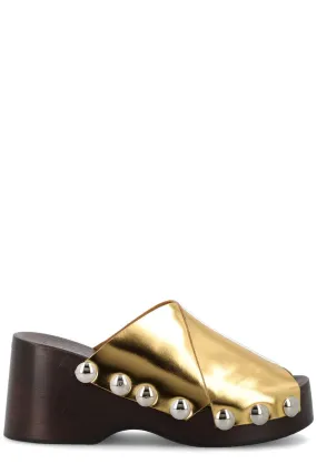 Ganni Studded Open Toe Clogs