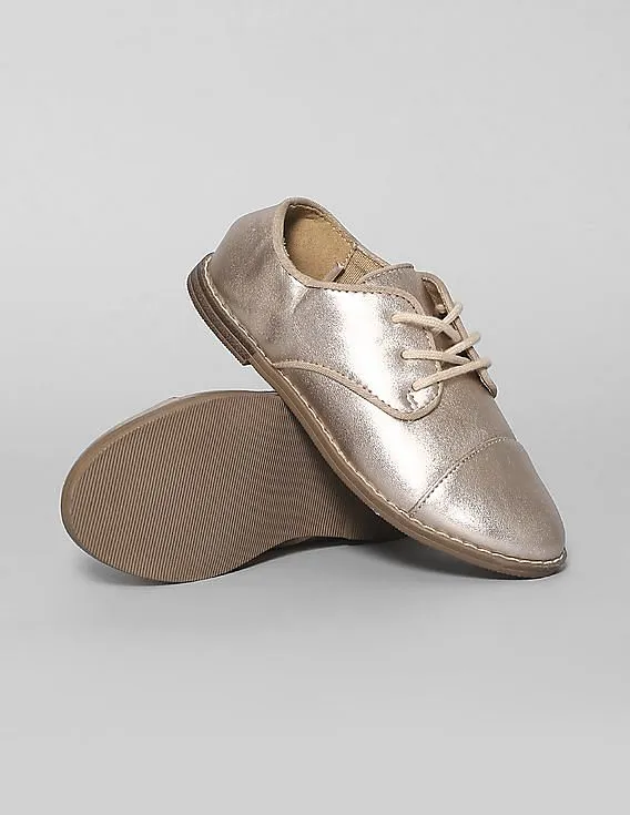 GAP Girls Pink Metallic Oxfords