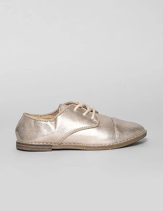 GAP Girls Pink Metallic Oxfords