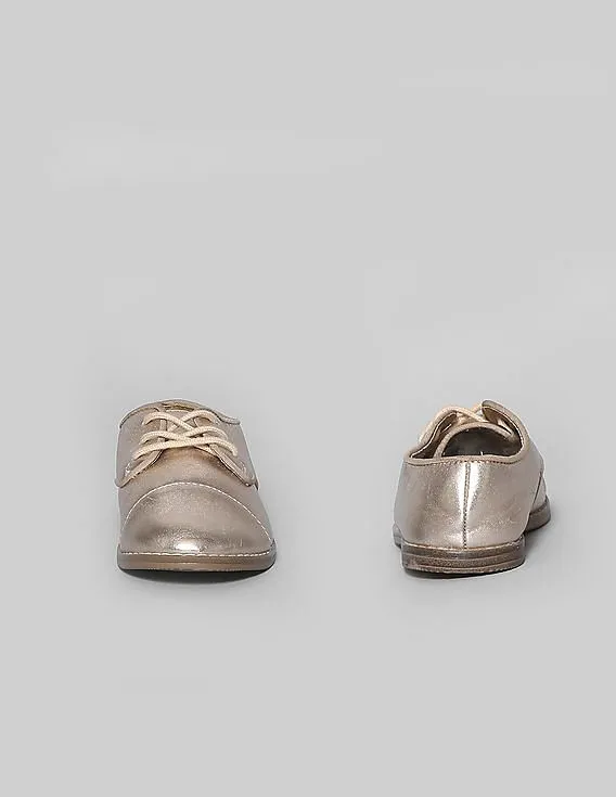 GAP Girls Pink Metallic Oxfords