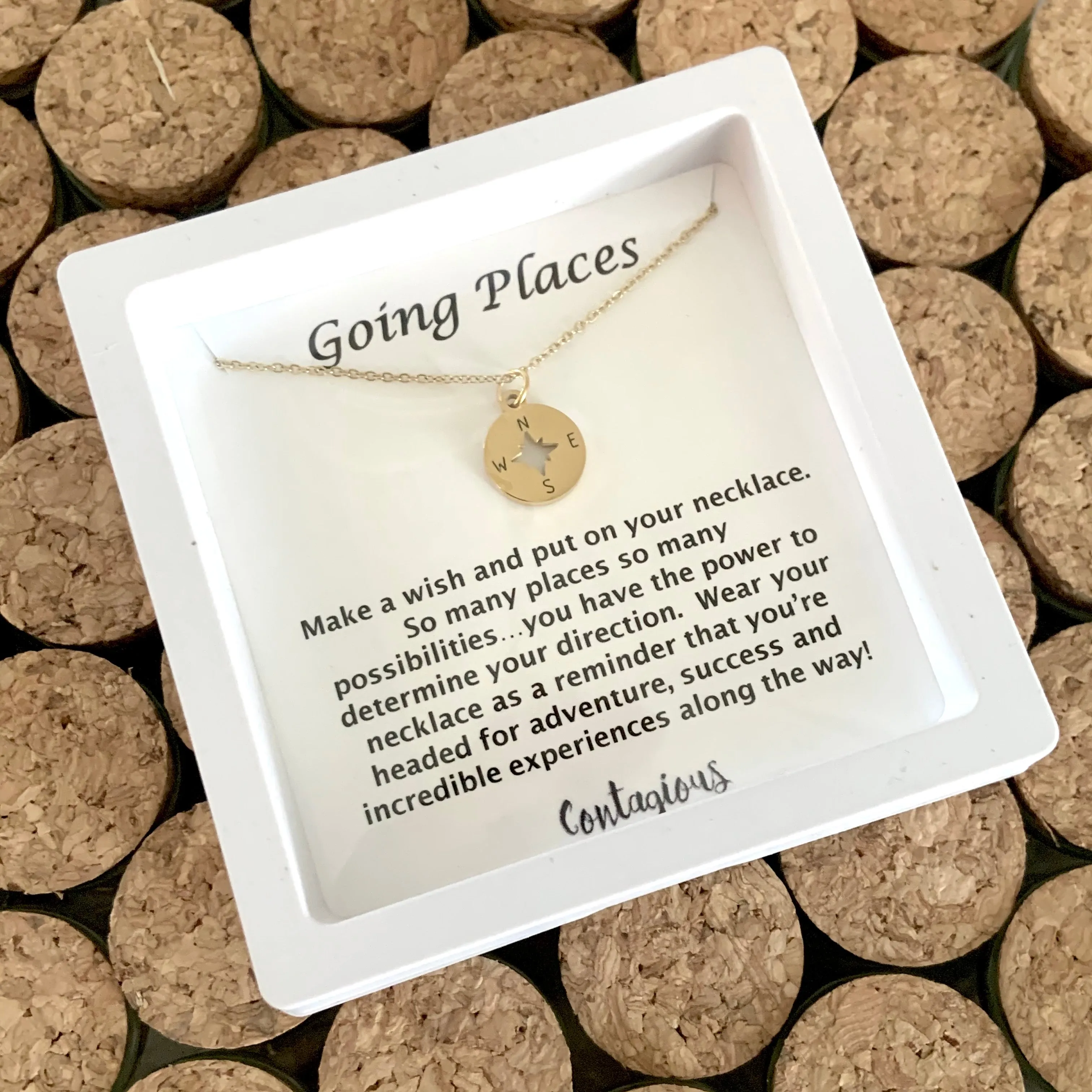 Going Places Gold Compass Necklace