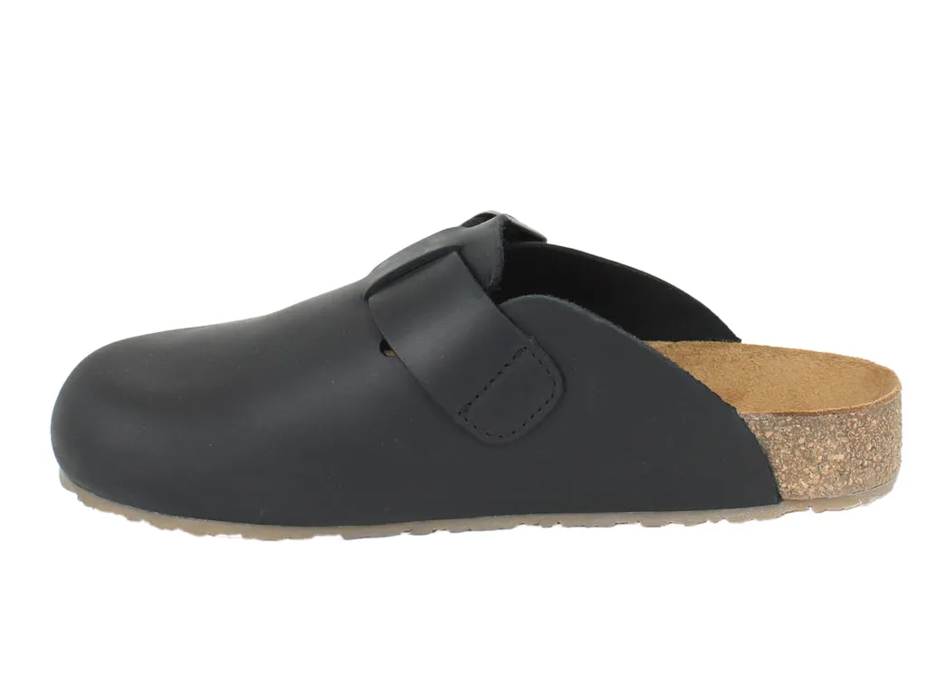 Haflinger Leather Clogs Porto Black