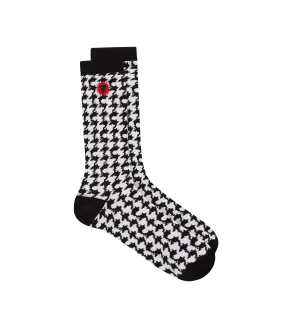 HOUNDSTOOTH SOCKS - BLACK/WHITE