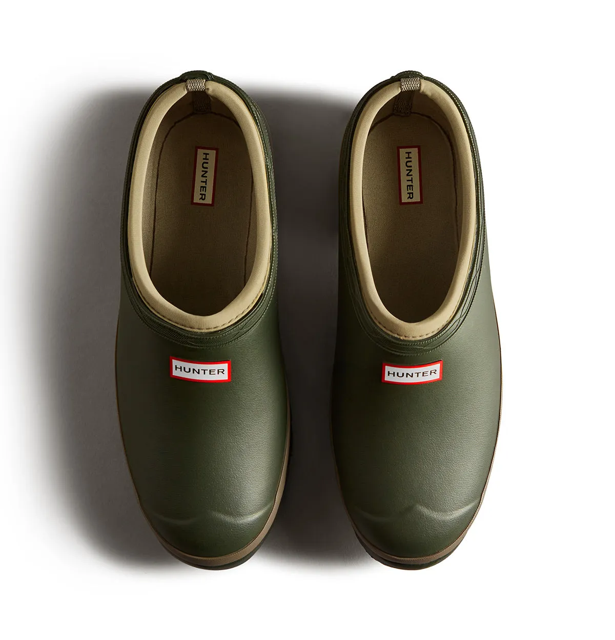 Hunter Men's Gardener Clogs in Dark Olive/Clay