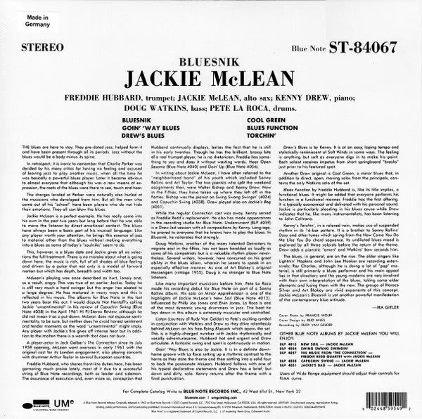 Jackie McLean ~ Bluesnik