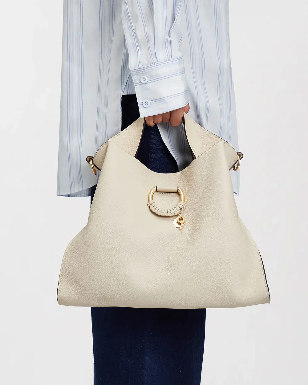 Joan Top Handle Bag in Cement Beige