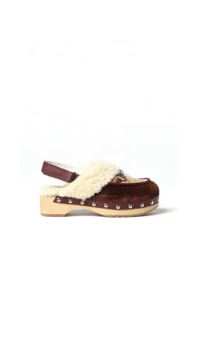 Kids Horsebit-Detailed Slingback Clogs - Brown