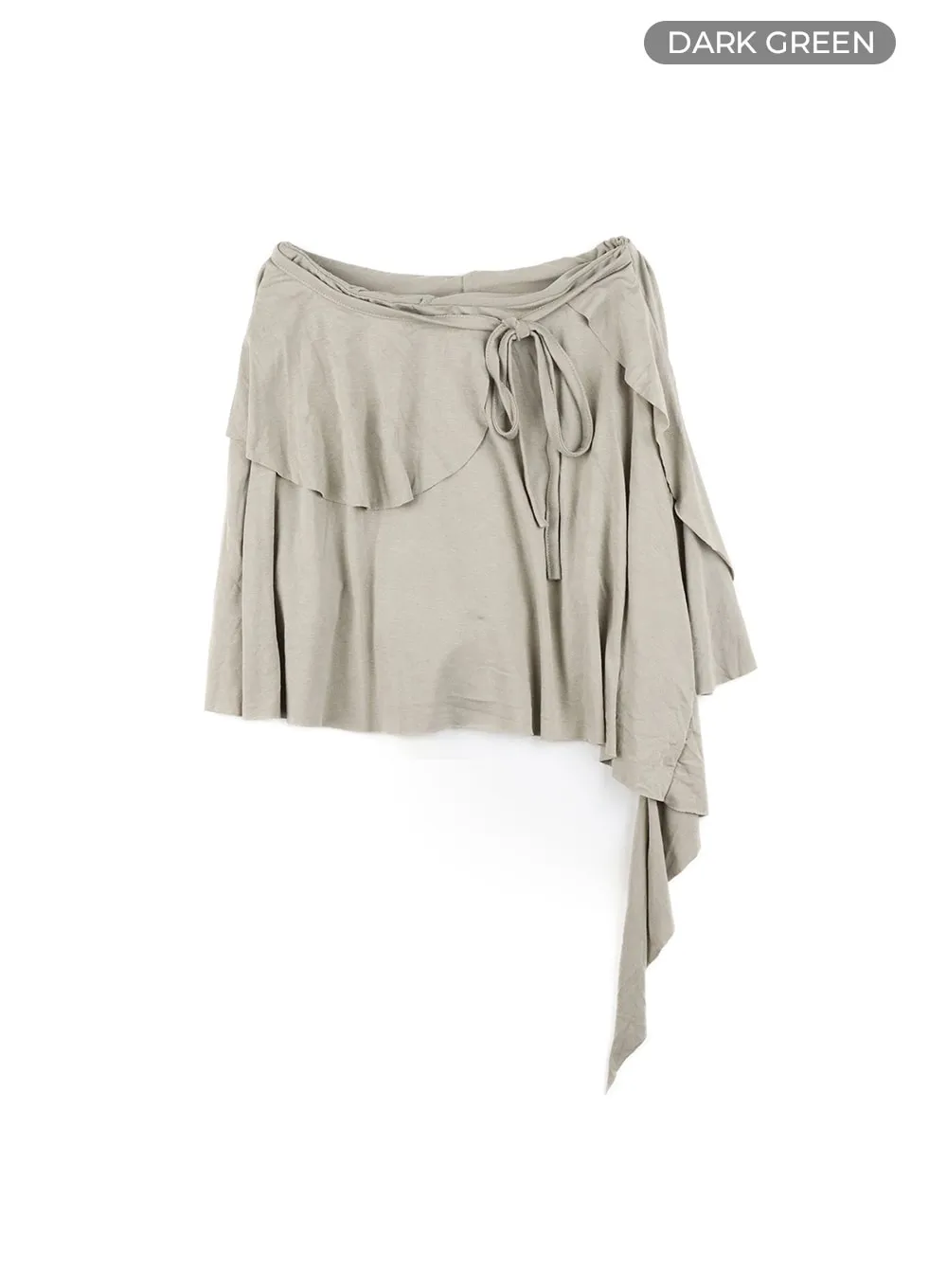 Knotted Unbalanced Mini Wrap Skirt CA401