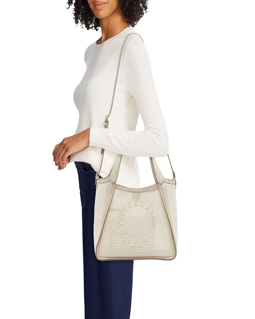 Logo Eco Embroidered Mesh Bag in Magnolia