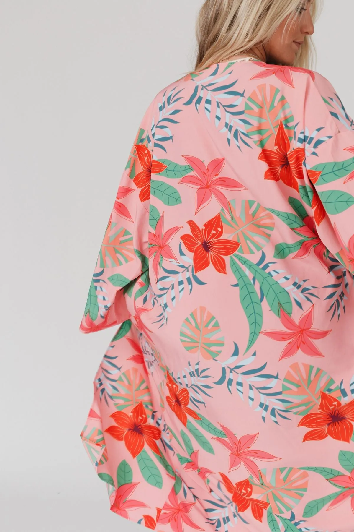 Lost In Paradise Duster Kimono - Coral