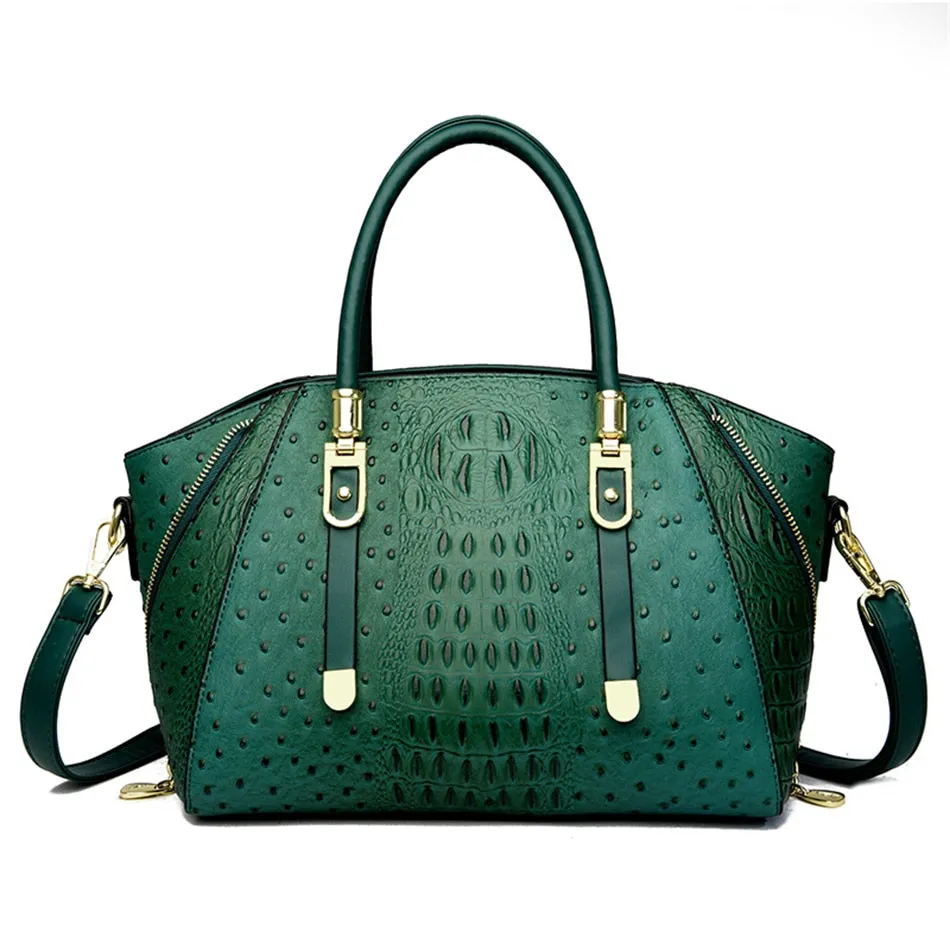 Luxury Top-handle Alligator Pattern Shoulder Crossbody Handbags for Women