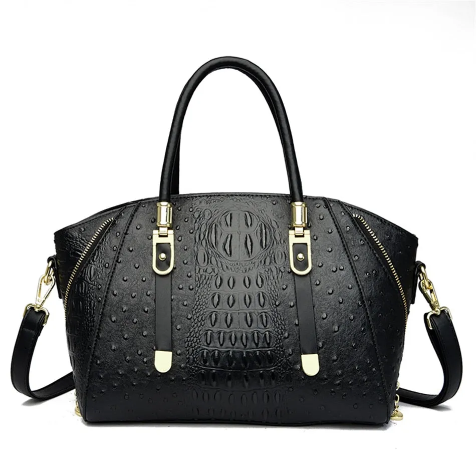 Luxury Top-handle Alligator Pattern Shoulder Crossbody Handbags for Women