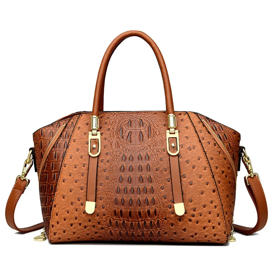 Luxury Top-handle Alligator Pattern Shoulder Crossbody Handbags for Women