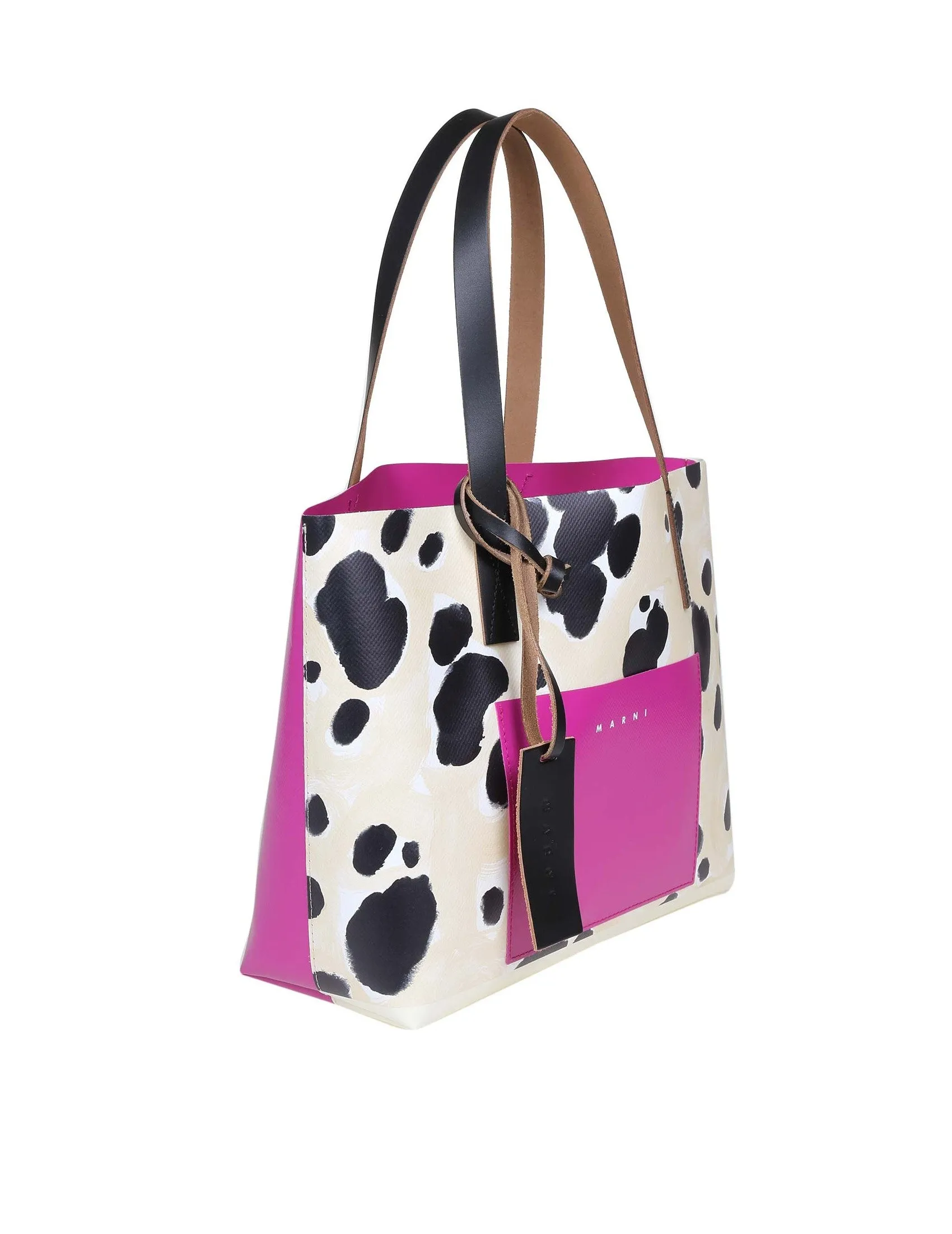 Marni Medium Painterly-Printed Open Top Tote Bag